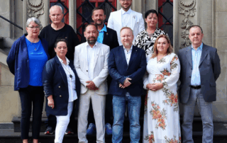 Die Kandidaten zur Ratswahl: Von Rechts beginnend: Frank Peter Sczesny, Angela Heger, Tanja Lach, Miroslaw Arkadius Chmiel, Fabian Licht, Stefan Kawinski, Stefan Reiferth, Silvia Reiferth, Ulrich Below, Andrea Freidank. Foto: Ulrich Below